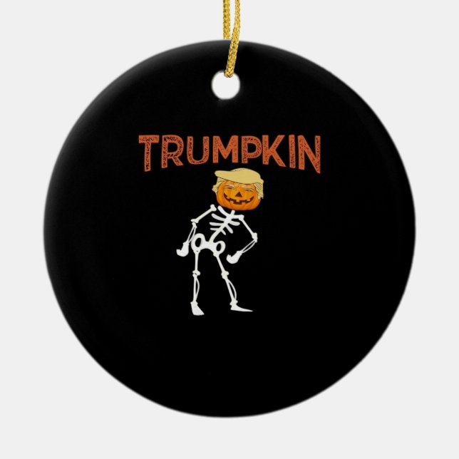 Trumpkin Halloween Funny Classic Julgransprydnad Keramik (Framsidan)