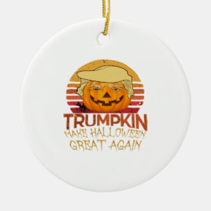 Trumpkin Halloween Funny Classic Julgransprydnad Keramik