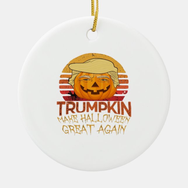 Trumpkin Halloween Funny Classic Julgransprydnad Keramik (Framsidan)