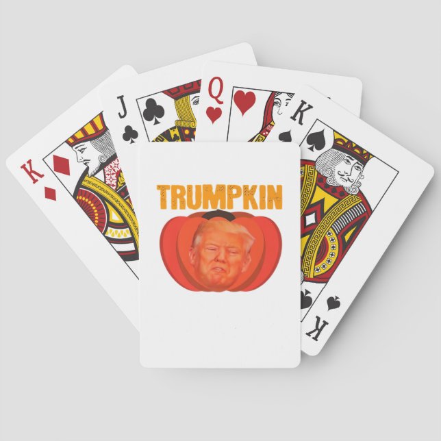 Trumpkin Halloween Jack o lantern Graphic Funny Casinokort (Baksidan)