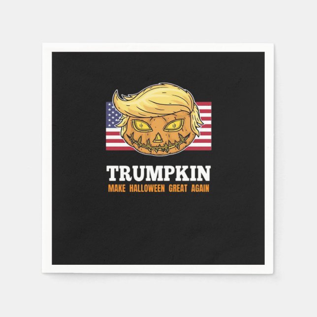 Trumpkin Halloween-pumpa med Flagga-design Pappersservett (Framsidan)