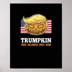 Trumpkin Halloween-pumpa med Flagga-design Poster