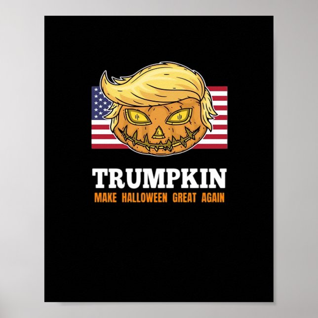 Trumpkin Halloween-pumpa med Flagga-design Poster (Framsidan)