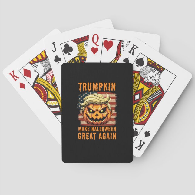 Trumpkin Halloween Pumpkin make Halloween Underbar Casinokort (Baksidan)