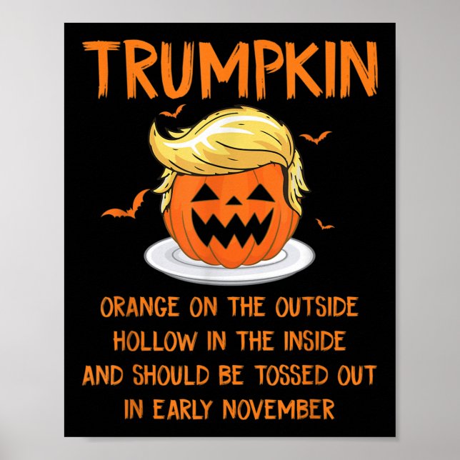 Trumpkin-Orange på utsidan av antitrumpumpen Hallo Poster (Framsidan)