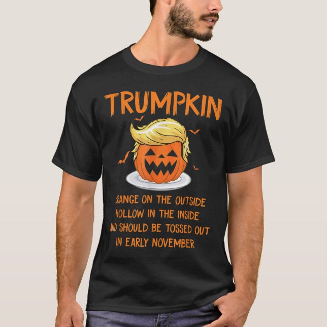 Trumpkin-Orange på utsidan av antitrumpumpen Hallo T Shirt (Framsida)
