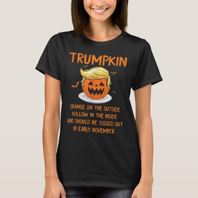 Trumpkin-Orange på utsidan av antitrumpumpen Hallo T Shirt (Framsida)