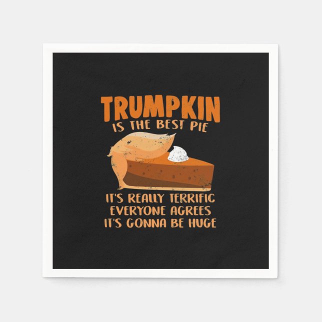 Trumpkin Paj Funny Design - Thanksgiving Party Hol Pappersservett (Framsidan)