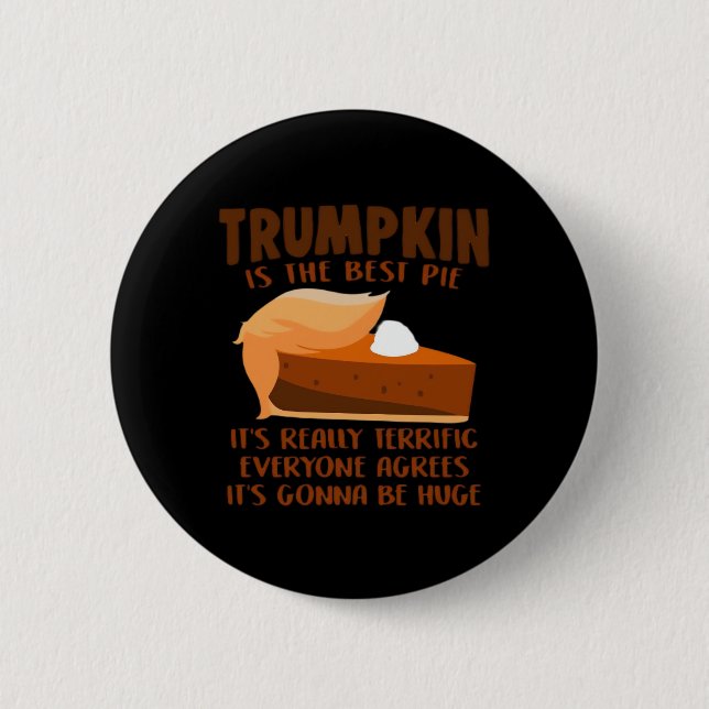 Trumpkin Paj Funny Thanksgiving Party Helgdag Knapp (Framsida)