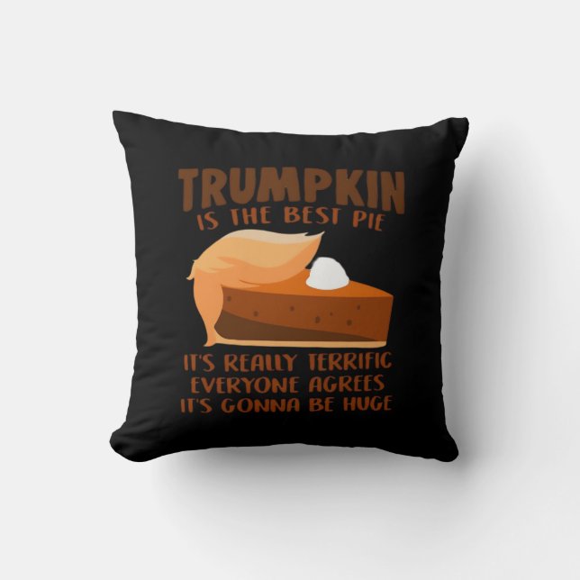 Trumpkin Paj Funny Thanksgiving Party Helgdag Kudde (Framsida)