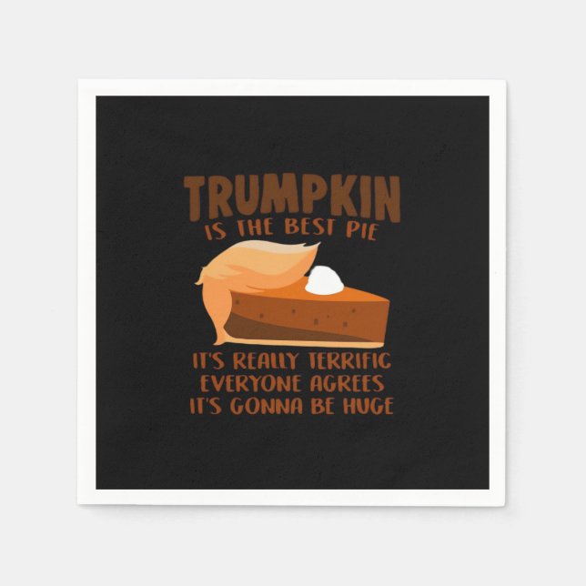 Trumpkin Paj Funny Thanksgiving Party Helgdag Pappersservett (Framsidan)