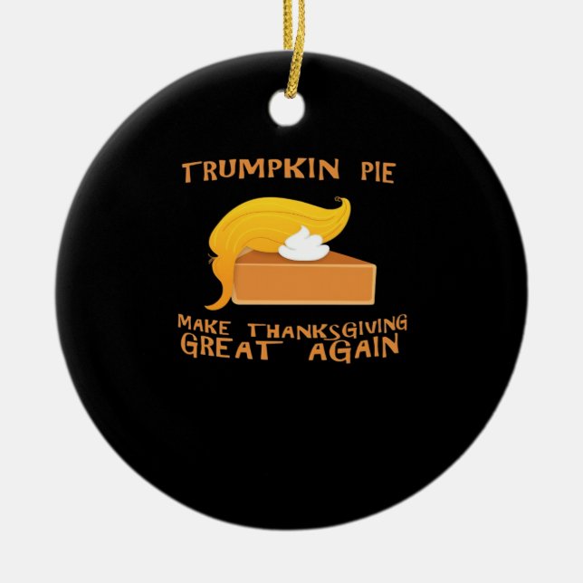 Trumpkin Paj Thanksgiving Julgransprydnad Keramik (Framsidan)