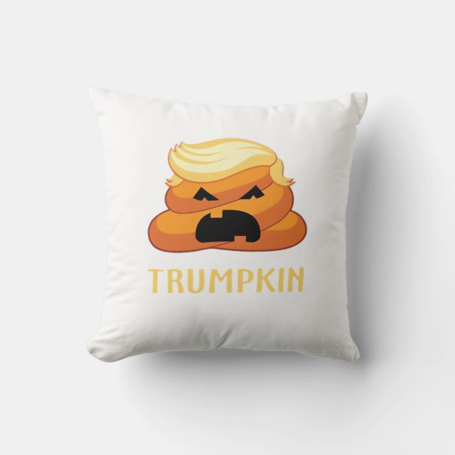 Trumpkin Poop Funny Halloween Kudde (Framsida)