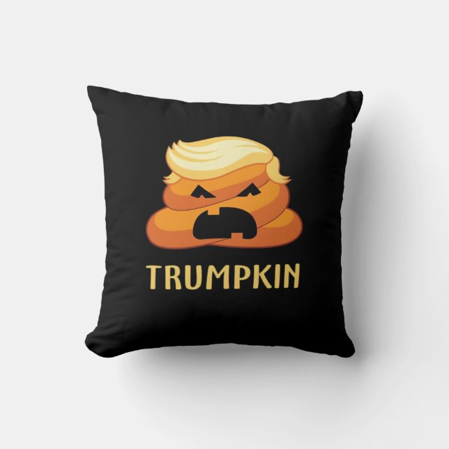 Trumpkin Poop Funny Halloween Kudde (Framsida)