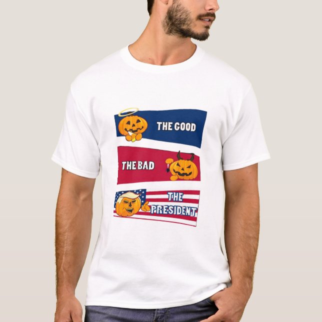 Trumpkin President Halloween T Shirt (Framsida)