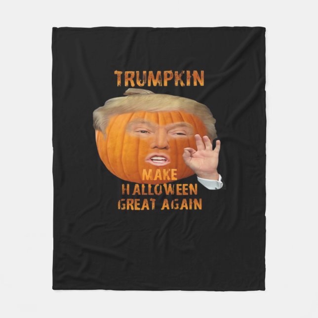 Trumpkin Pumpkin Gör Halloween Underbar igen Fleecefilt (Framsidan)