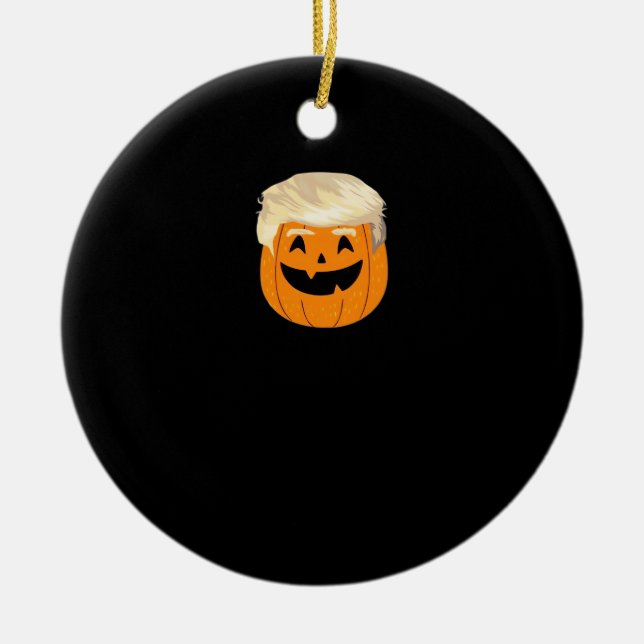 Trumpkin Pumpkin Halloween Classic Julgransprydnad Keramik (Framsidan)