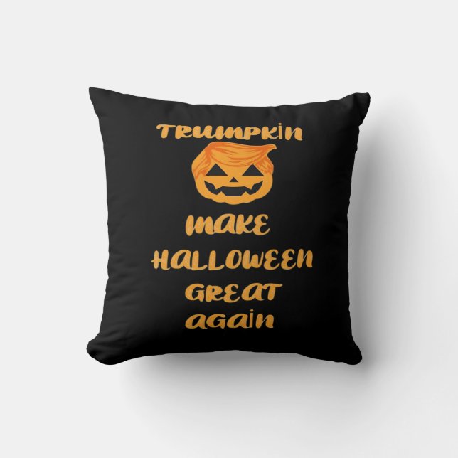 Trumpkin Pumpkin Halloween Design Design - Funny A Kudde (Framsida)