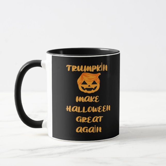 Trumpkin Pumpkin Halloween Design Design - Funny A Mugg (Vänster)