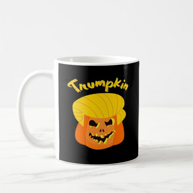 Trumpkin Pumpkin Halloween Design Design - Retro S Kaffemugg (Vänster)