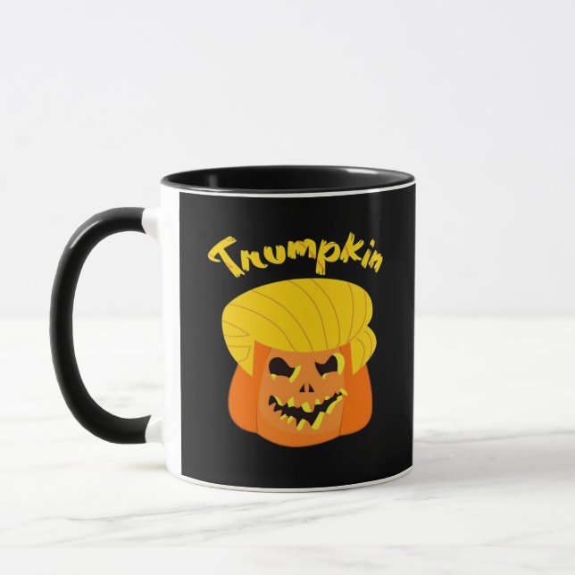 Trumpkin Pumpkin Halloween Design Design - Retro S Mugg (Vänster)