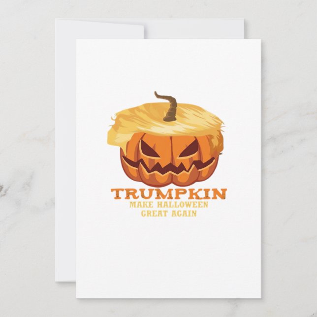 Trumpkin Rolig Halloween-pumpa – Klassiskdräkt Julkort (Framsida)