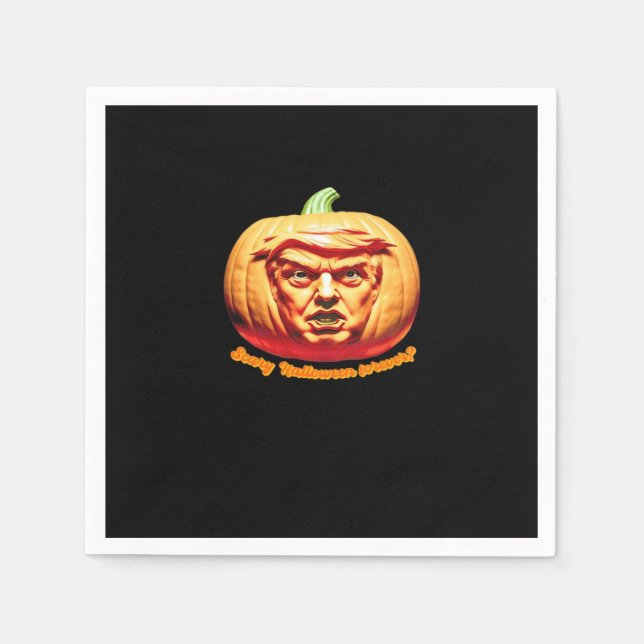 Trumpkin Scary Halloween Pumpkin Best Art Design C Pappersservett (Framsidan)
