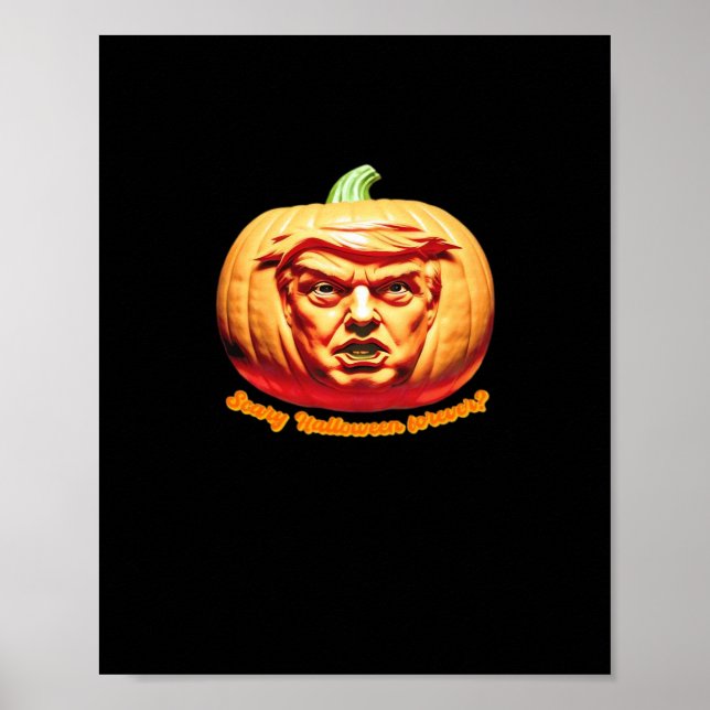 Trumpkin Scary Halloween Pumpkin Best Art Design C Poster (Framsidan)