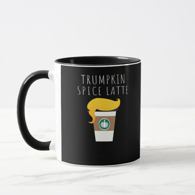 Trumpkin Spice Latte Funny Donald Joke Pumpkin Spi Mugg (Vänster)