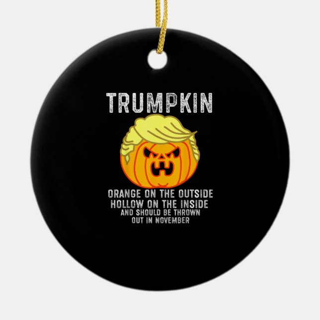 Trumpkin utanför insidan julgransprydnad keramik (Framsidan)