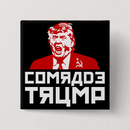 Trumpknapp: "COMRADE TRUMP" (svart) Knapp
