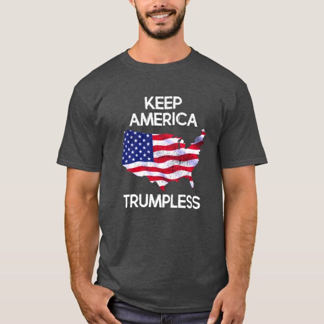 Trumpless-antitrumpump för behålla America T Shirt (Framsida)