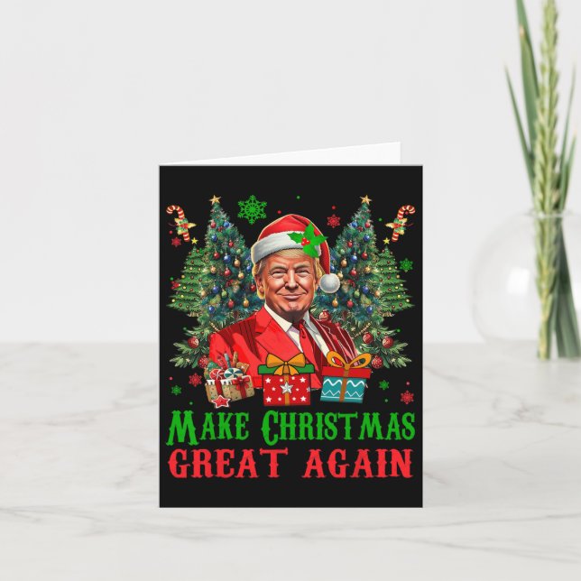 Trumpmas gör jul Underbar igen Jultomten Do Kort (Framsida)