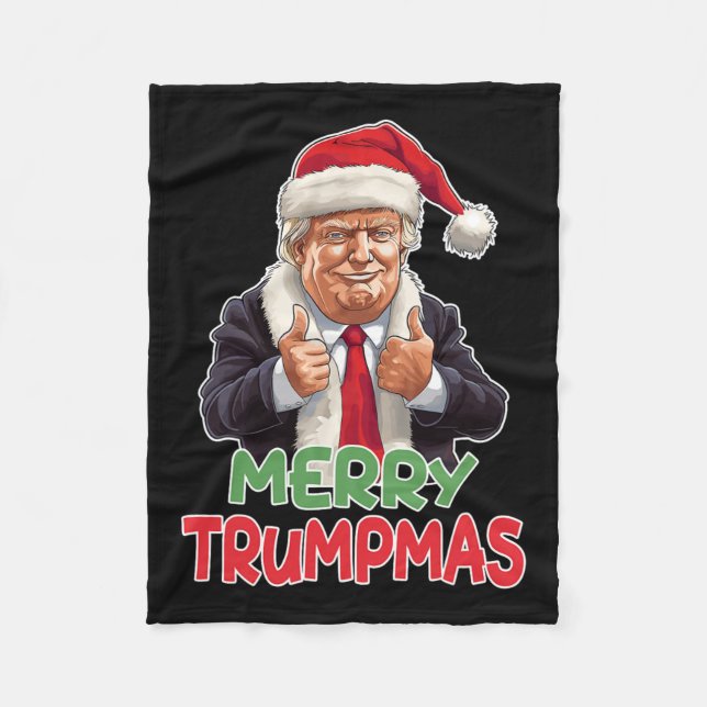 Trumpmas - Jultomten Donald Trump Fleecefilt (Framsidan)