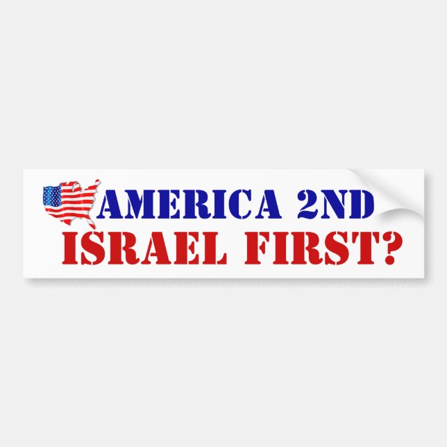 Trumppolicy Israel First America 2:a underkuggad Bildekal (Framsidan)