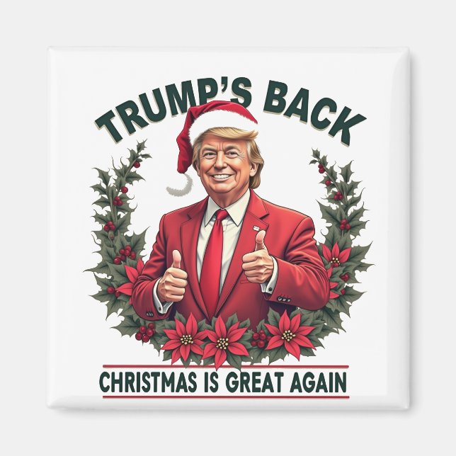 Trumps återkomst julen är bra igen Santa Magnet (Framsidan)