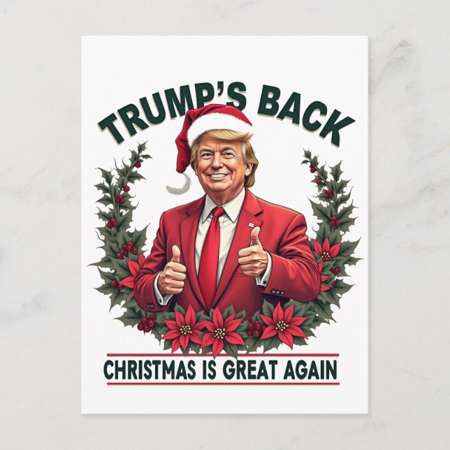 Trumps återkomst julen är bra igen Santa Vykort (Framsida)
