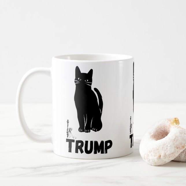 Trumps black cat  mugs kaffemugg (Med munk)