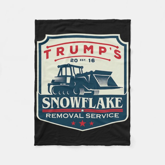 Trump's Snowflake Rmoval Service Funny Donald Trum Fleecefilt (Framsidan)