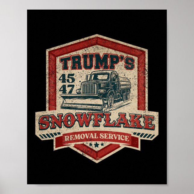 Trump's Snowflake Rmoval Service Funny Trump Chris Poster (Framsidan)