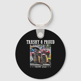 Trumps Supporters Garbyge Raccoon Trashy And Proud Nyckelring