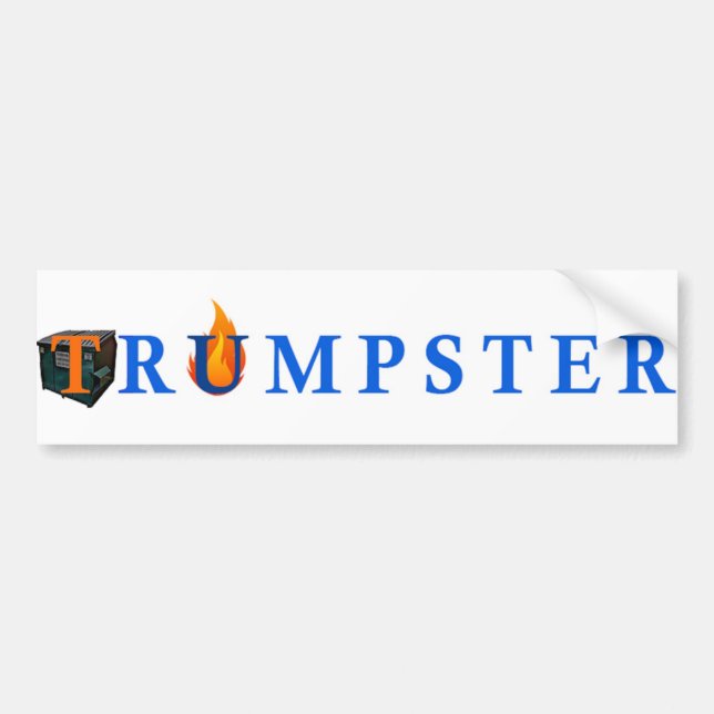 Trumpster Sticker for Dumpsters—White Bildekal (Framsidan)