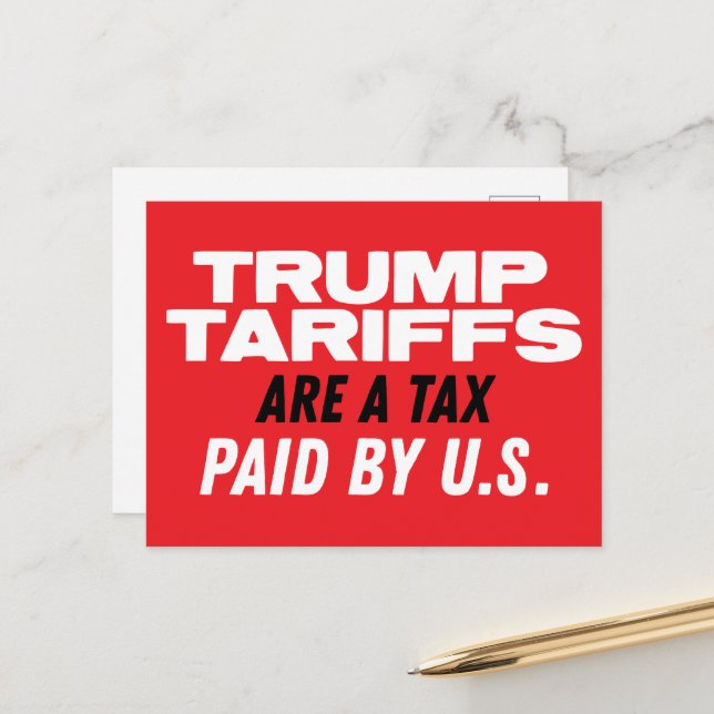 Trumptaxor är skatter som Betalats av US Red Vykort (Fram/Back In Situ)