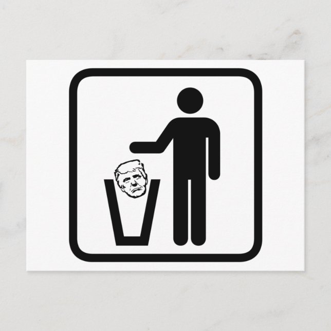 Trumptecken för sopor vykort (Framsida)