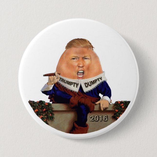 Trumpty Dumpty satt på väggen Knapp (Framsida)