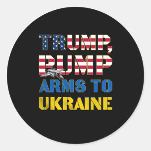 Trumpump-Arm till Ukrainas militära support Patrio Runt Klistermärke