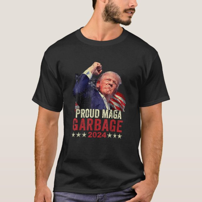 Trumpunderstödjare för Proud MAGA Sopor T Shirt (Framsida)