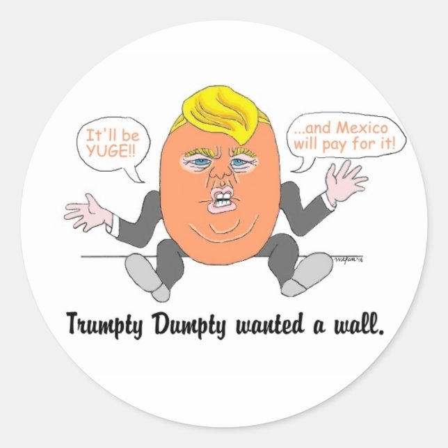 Trumpy Dumpty-klistermärken Runt Klistermärke (Framsida)