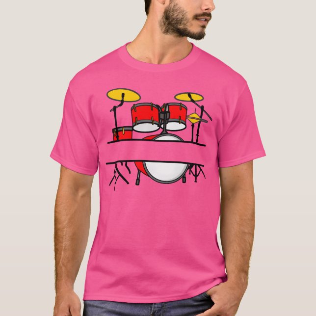 Trumset namn banner för trummis vänner t shirt (Framsida)