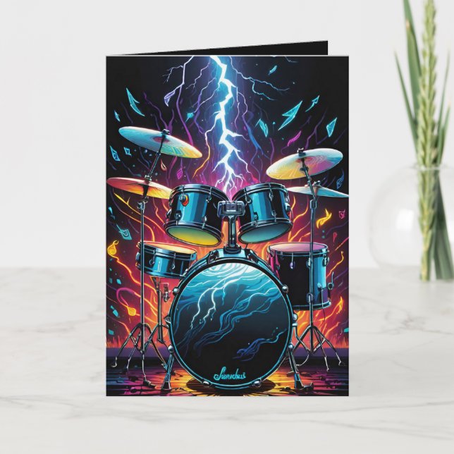 Trumset Strike A Beat Blank Kort (Framsida)